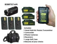 Baseball Multiview Camera System - 1 Camcorder 3 Phone Camera, 3 Receivers, Soft Case  and 4 Camera Mounts